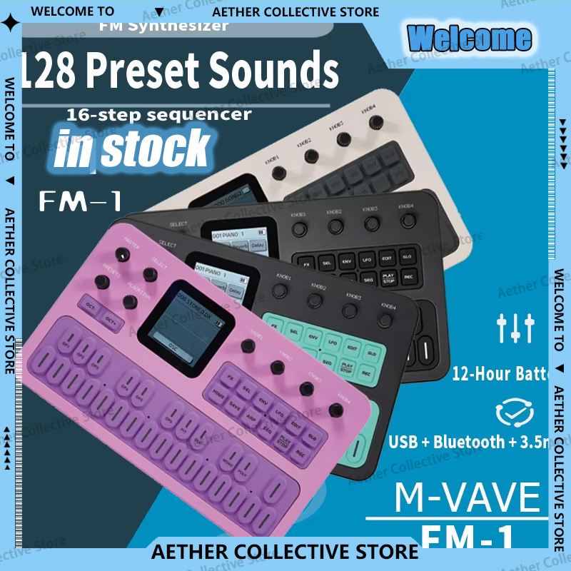 Midi Controller Pad - M-VAVE FM1 ポケットFMシンセサイザー Bluetooth MIDIコントローラー 6オペレーター