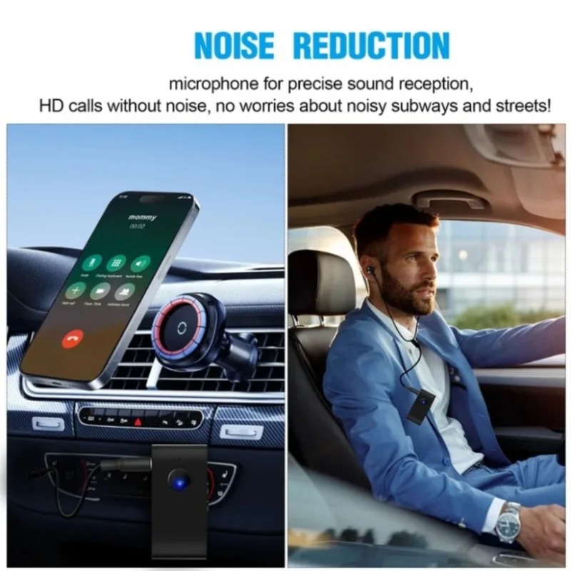 Audio Without Music - Bluetooth 5.0オーディオレシーバー、有線イヤホン3.5mmヘッドホン対応、HiFiステレオワイヤレスアダプター、車載・家庭用ステレオ音楽再生用FX