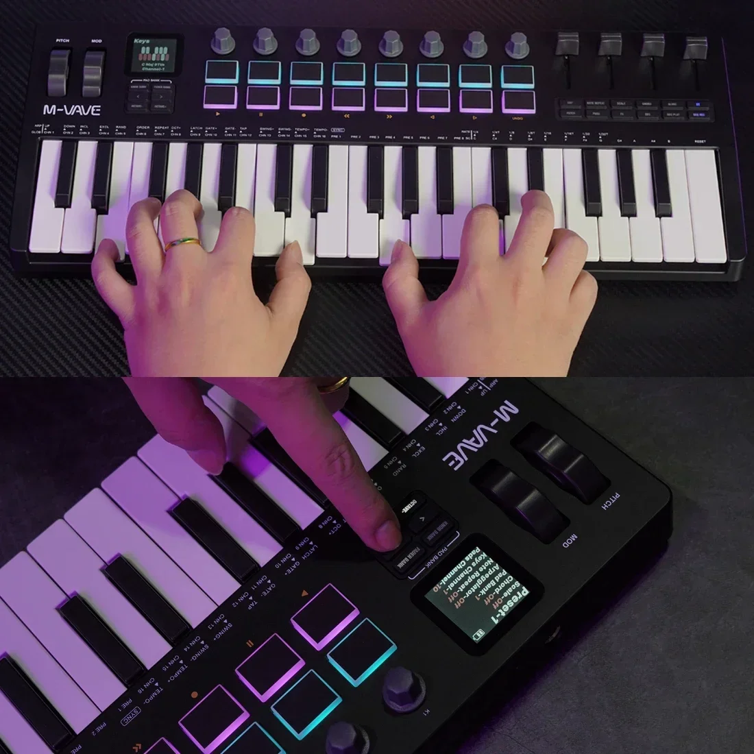 M-VAVE SMK-37 Pro キーボード 37鍵 MI - Midi Controller Pad のレビューと価格