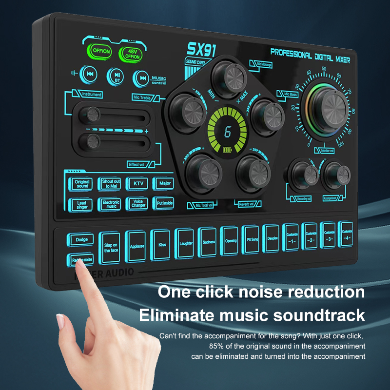 SX91 48V オーディオミキサー、ボイスチェンジャー、ポ - Audio Music Dj のレビューと価格